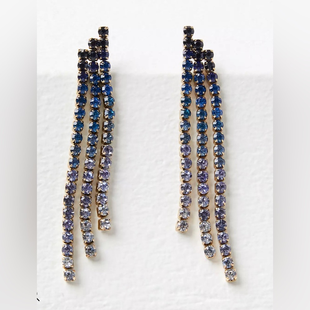 LOFT NWT Waterfall Statement Earrings - Blue